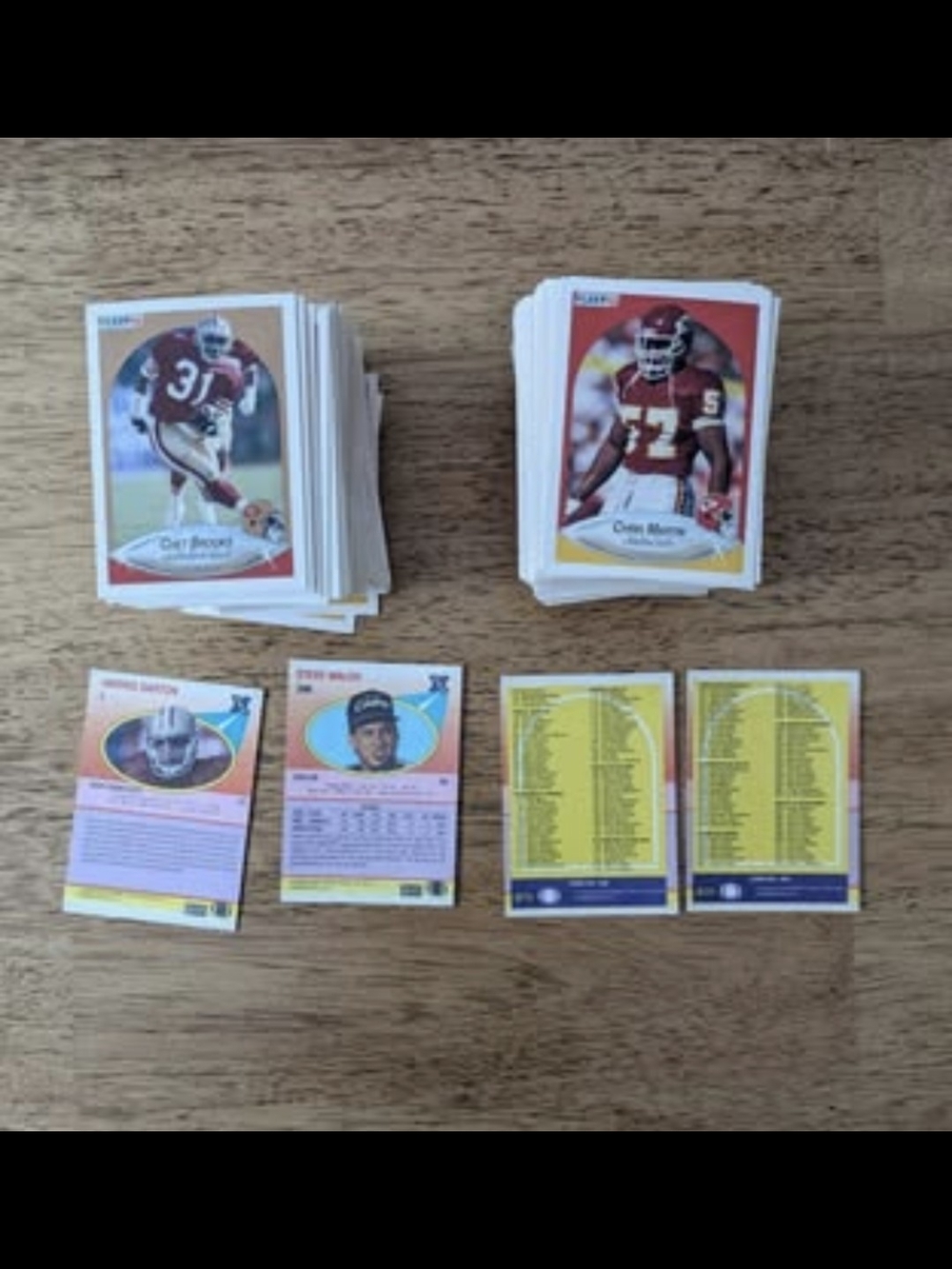 1990 Fleer Football Cards, Lot of 350, No Duplicates, Not a complete set.